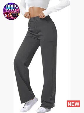 High Waisted Stretch Pants with Pockets for Work Office Casual